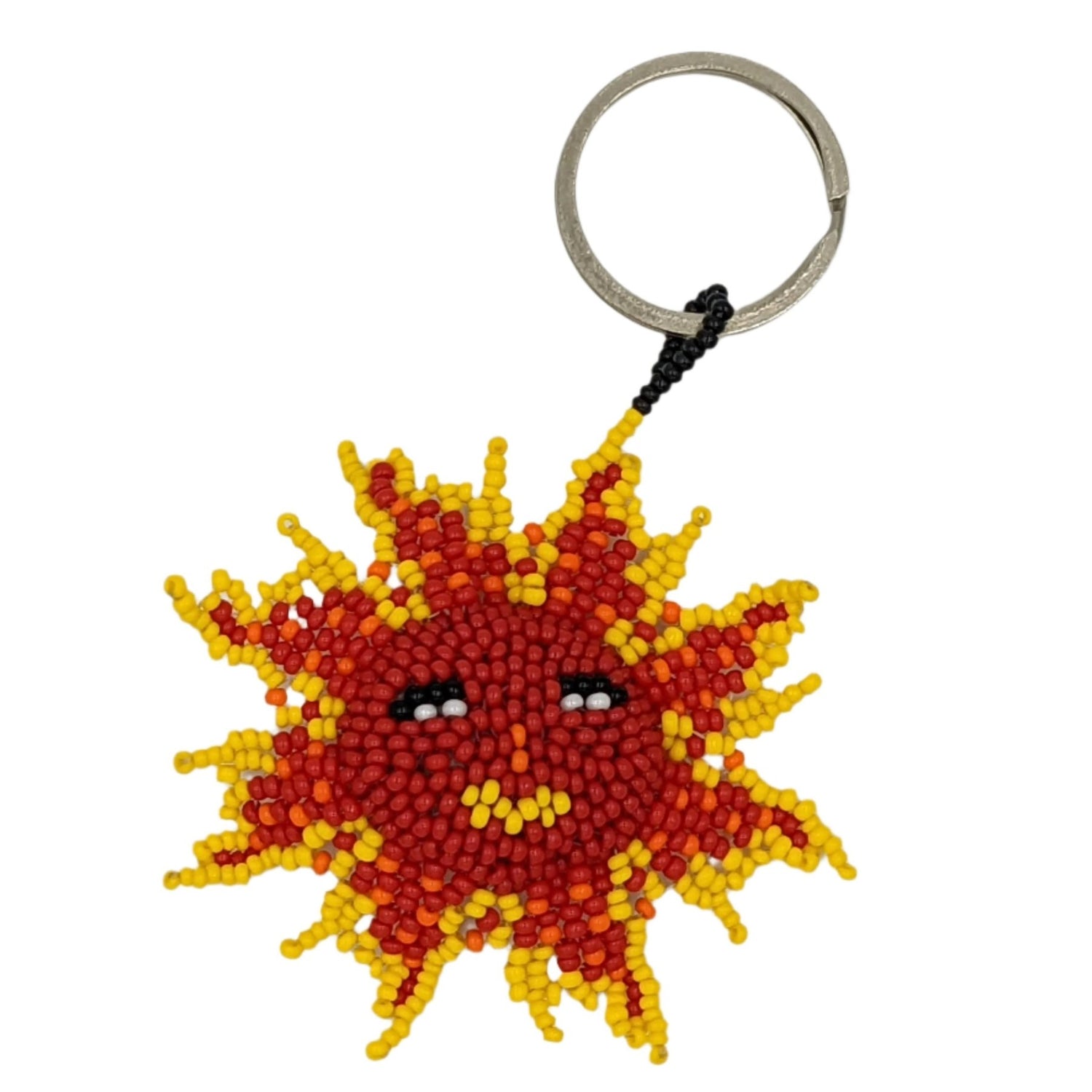 Sun Red and Yellow Beaded Ornament - A Thread of Hope Guatemalan Fair Trade