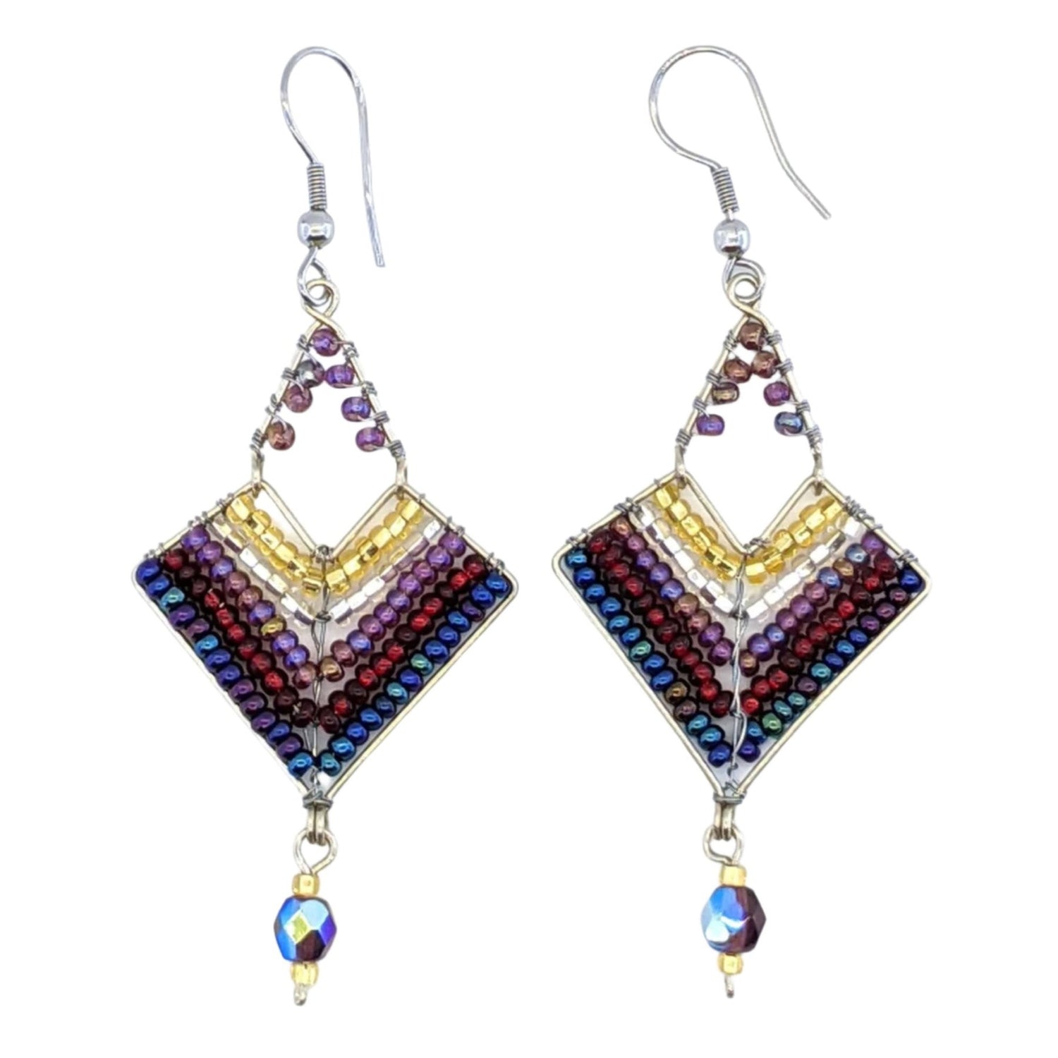 Sunset Chevron Earrings - A Thread of Hope Guatemalan Fair Trade