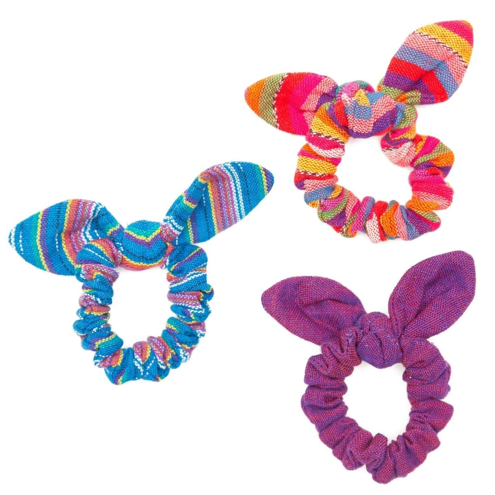 Tie Scrunchies - Set of 3 - A Thread of Hope Guatemalan Fair Trade