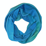 Turquoise and Celestial Blues Lightweight Bamboo Handwoven Infinity Scarf 11 x 68 - A Thread of Hope Guatemalan Fair Trade