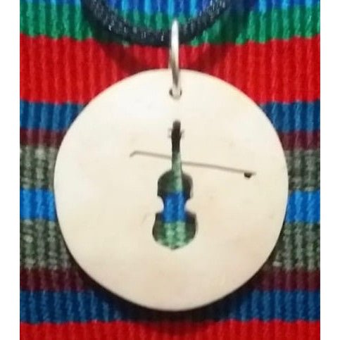 Violin Coco Spirit Hand - Carved Coconut Shell Necklace - A Thread of Hope Guatemalan Fair Trade