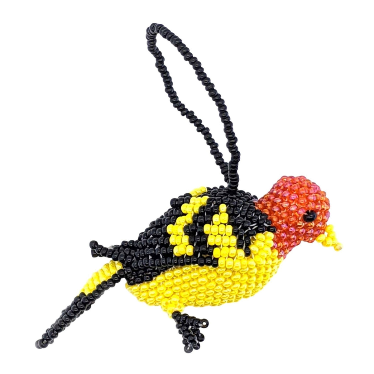 Western Tanager Beaded Bird Ornament - A Thread of Hope Guatemalan Fair Trade