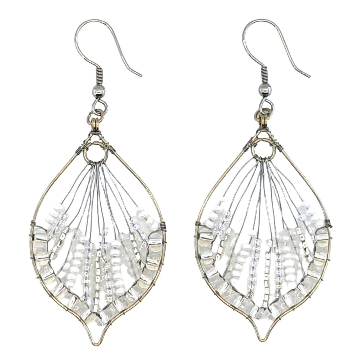 Whites Rosalia Beaded Earrings - A Thread of Hope Guatemalan Fair Trade