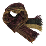 Wide Autumn Stripes Bamboo Chenille Handwoven Scarf 8 x 68 - A Thread of Hope Guatemalan Fair Trade