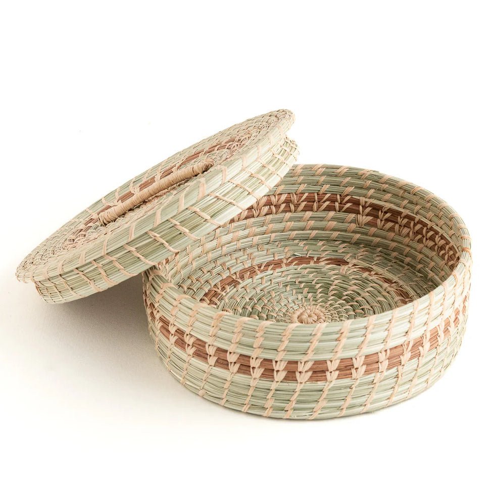 Wild Grass and Pine Tortilla Basket with Lid - A Thread of Hope Guatemalan Fair Trade