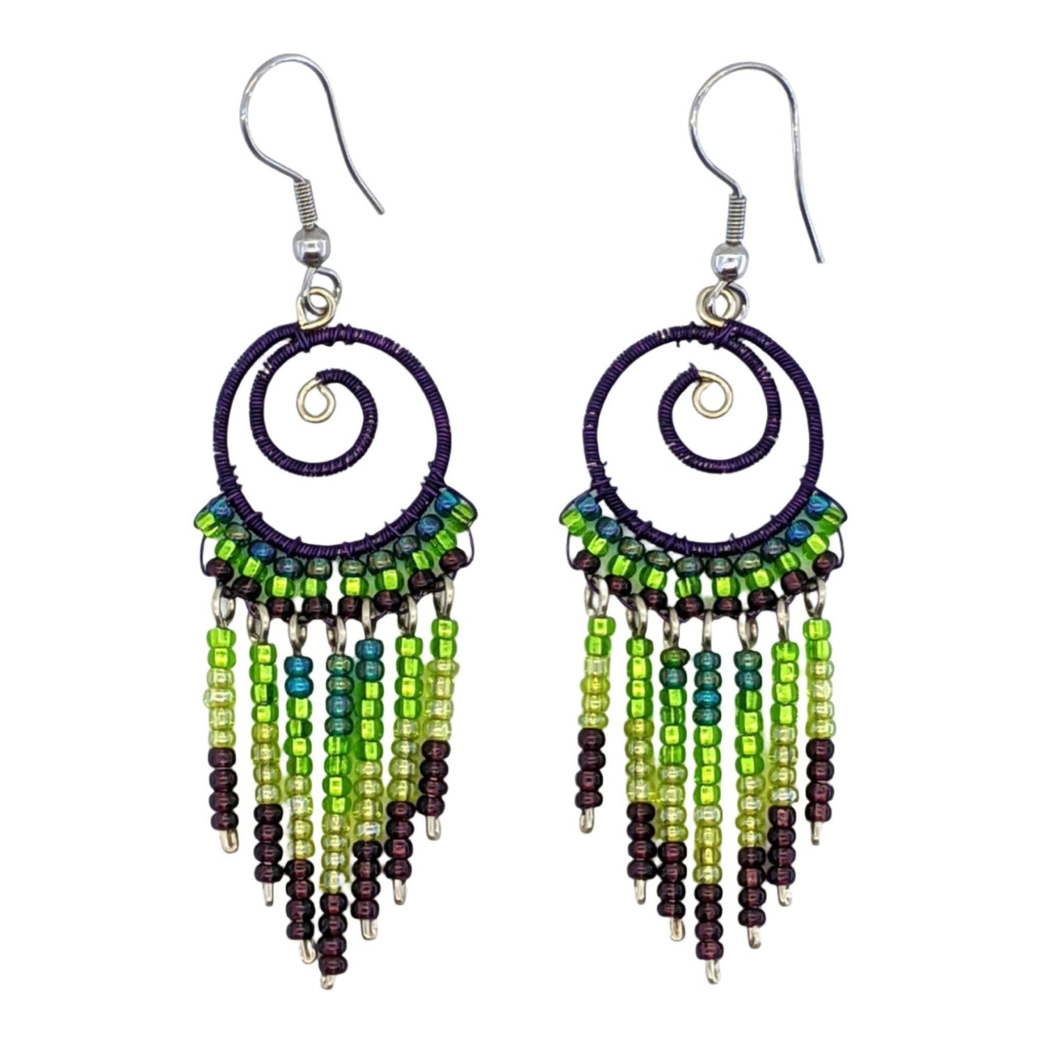 Wine Country Adriana Beaded Earrings - A Thread of Hope Guatemalan Fair Trade