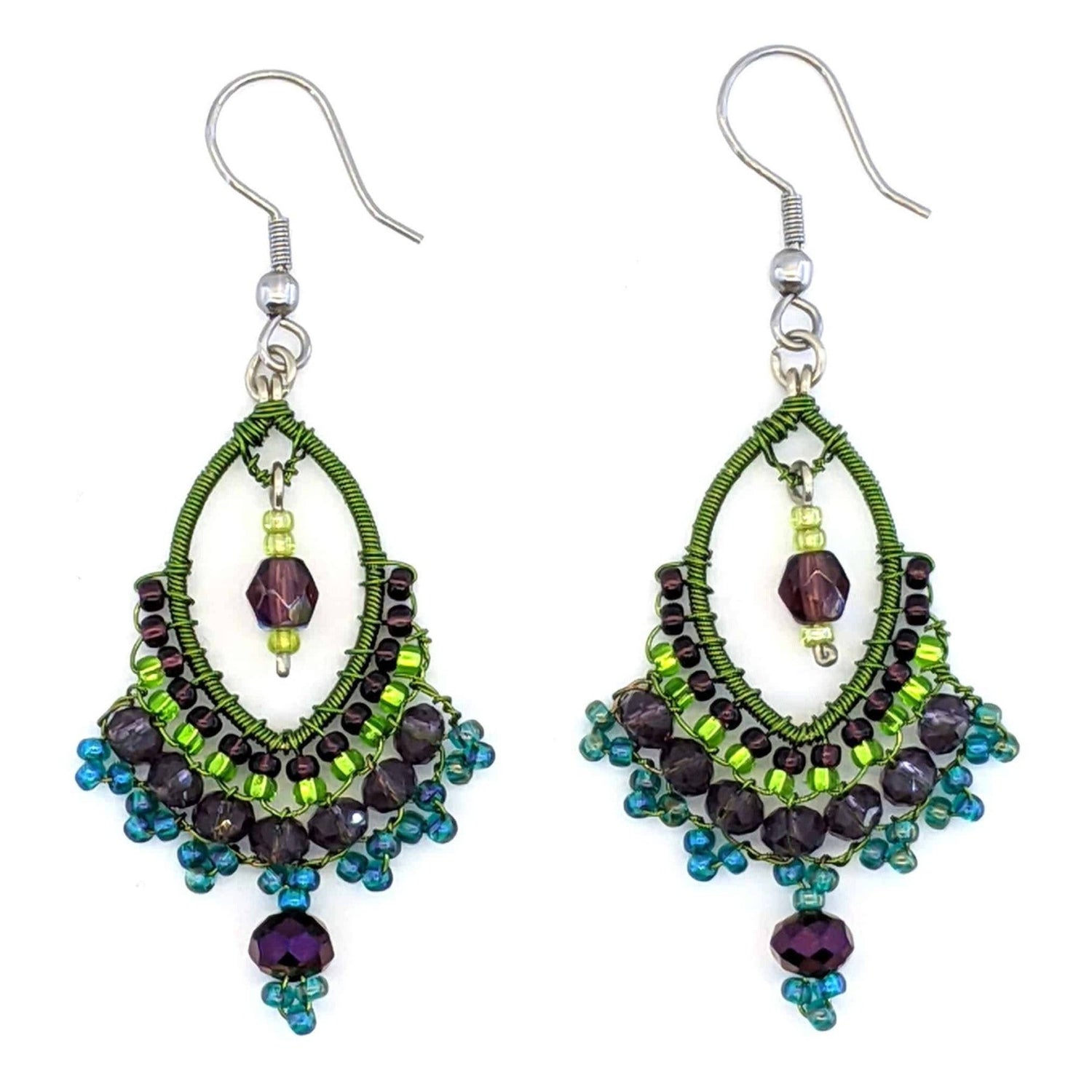 Wine Country Catarina Beaded Earrings - A Thread of Hope Guatemalan Fair Trade