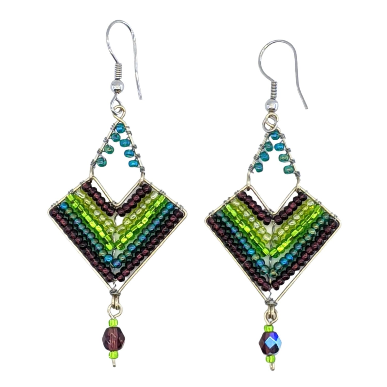 Wine Country Chevron Earrings - A Thread of Hope Guatemalan Fair Trade