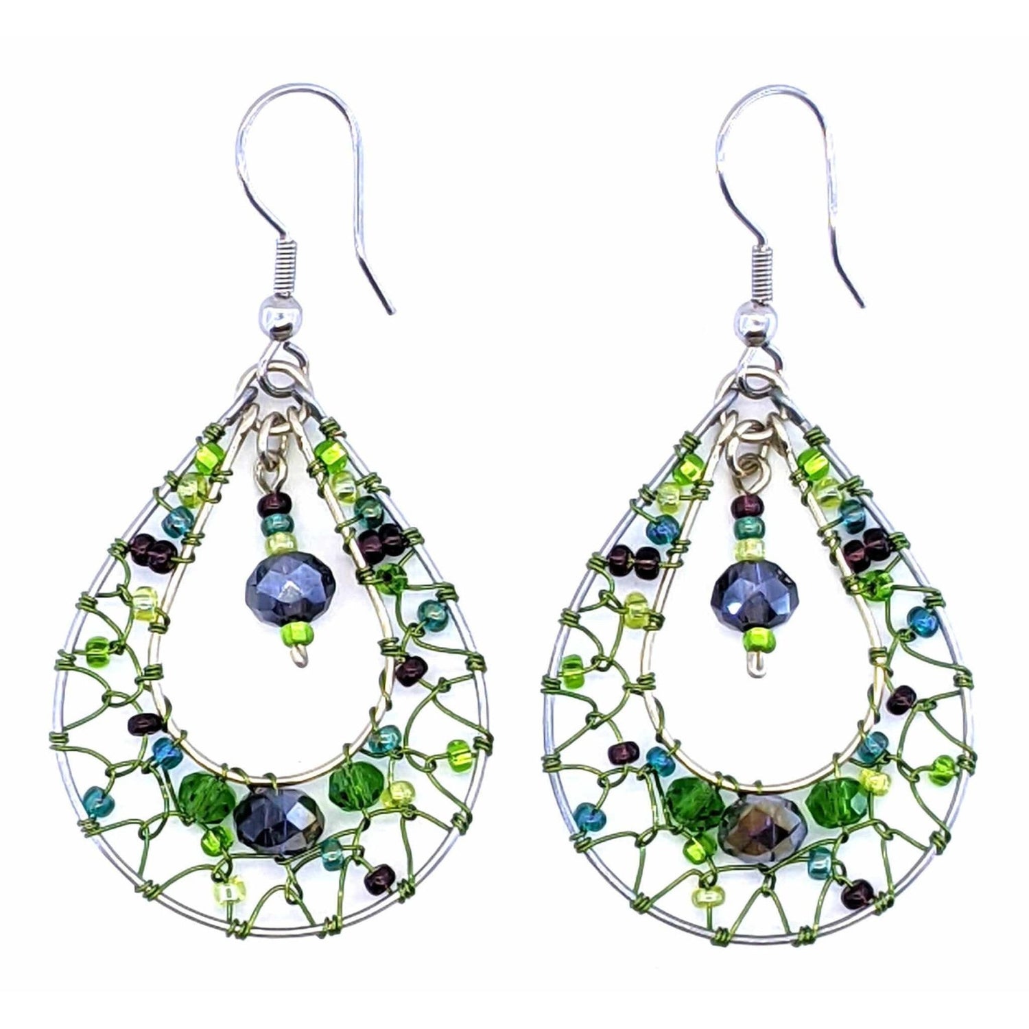 Wine Country Esperanza Dreamcatcher Beaded Earrings - A Thread of Hope Guatemalan Fair Trade