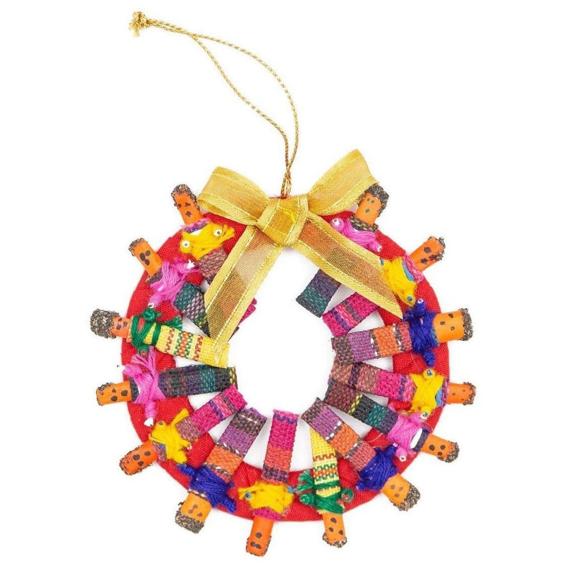 Worry Doll Wreath Ornament - A Thread of Hope Guatemalan Fair Trade