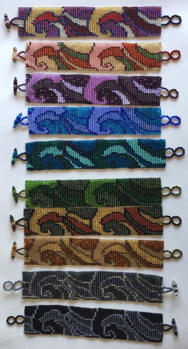 Art Nouveau Beaded Bracelet - A Variety of Colors