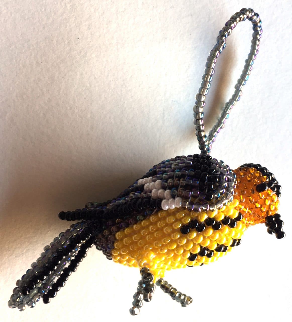 Cape May Warbler Beaded Bird Ornament