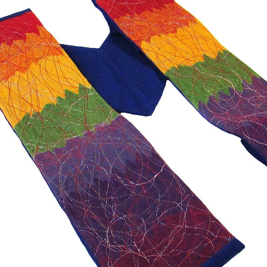 Contemporary Clerical Stole - Rainbow and Blue 