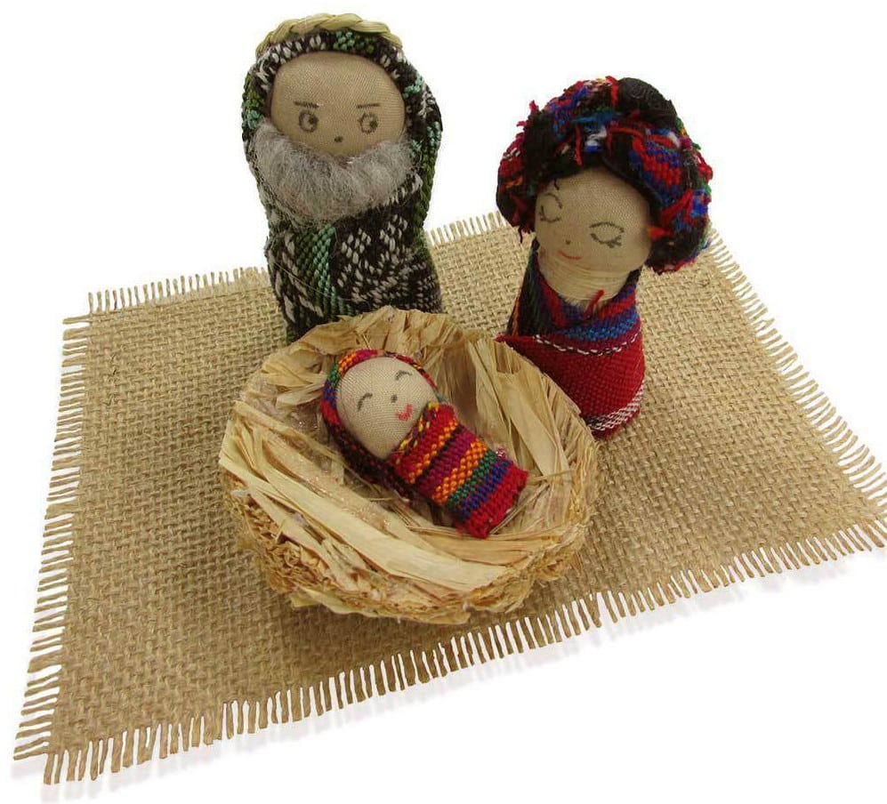 Miniature Recycled Nativity Scene