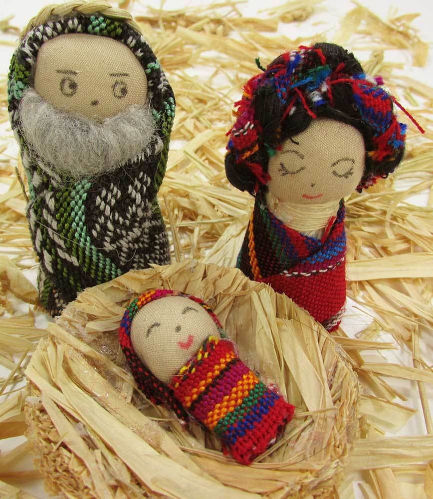Miniature Recycled Nativity Scene