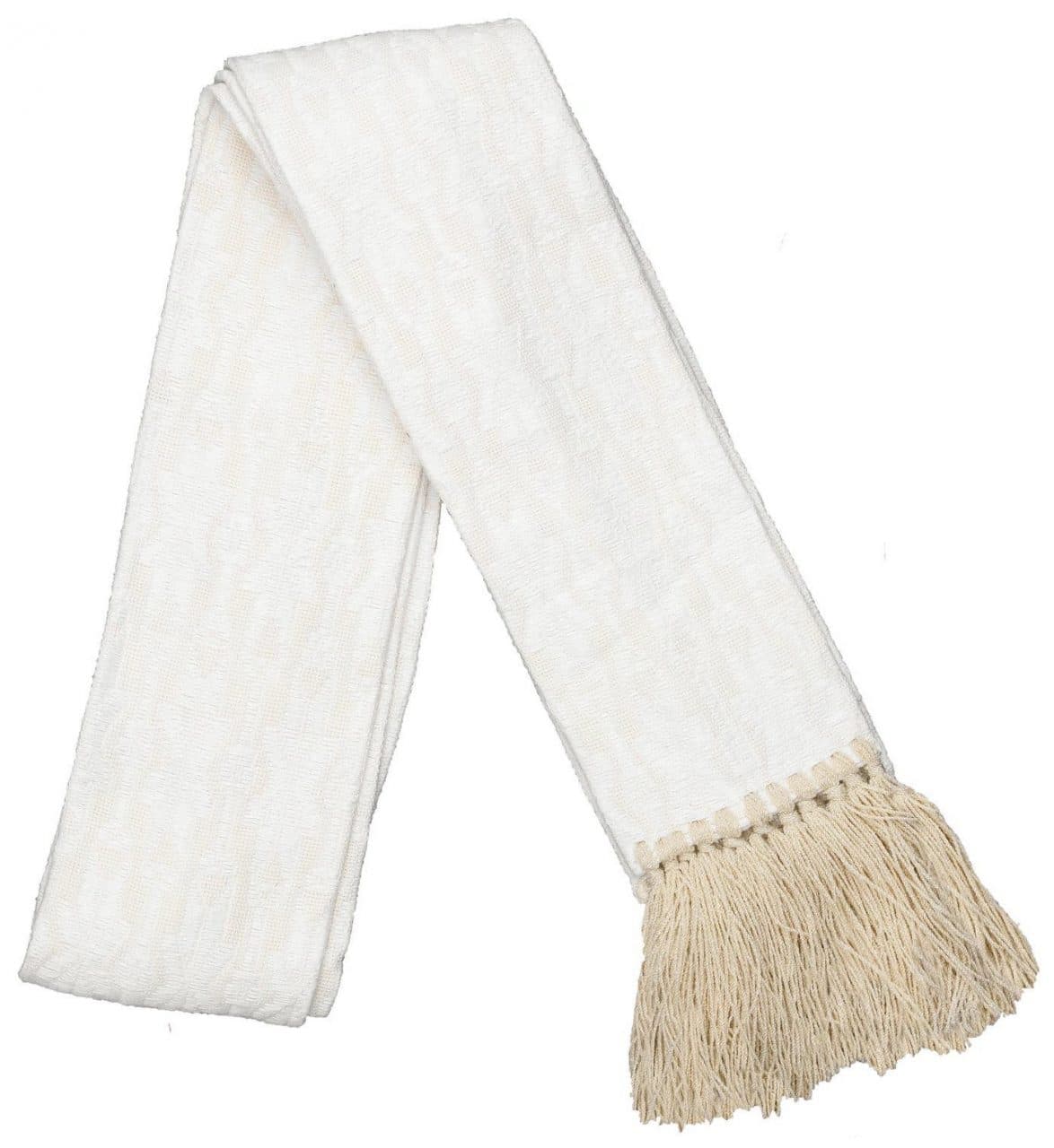 Brocaded Clerical Stole - White
