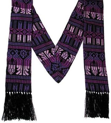 Brocaded Clerical Stole - Purple