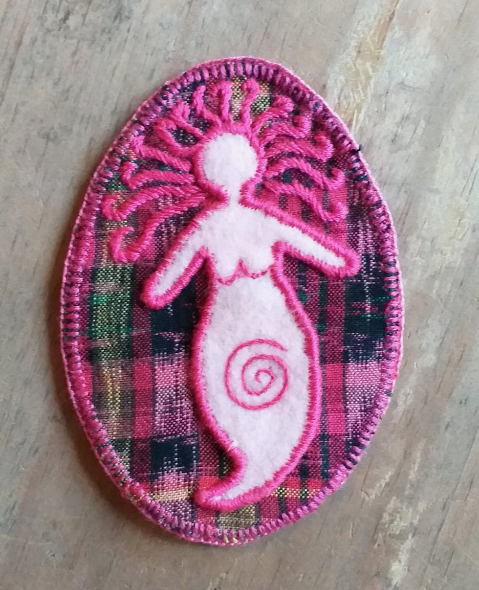 Goddess Patch - Felt and Repurposed Traditional Fabric