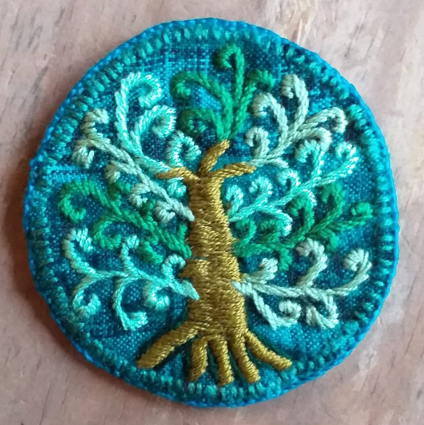 Tree of Life Patch - Felt and Repurposed Traditional Fabric