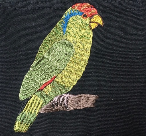 Parrot Thread Painted Cotton Coin Purse