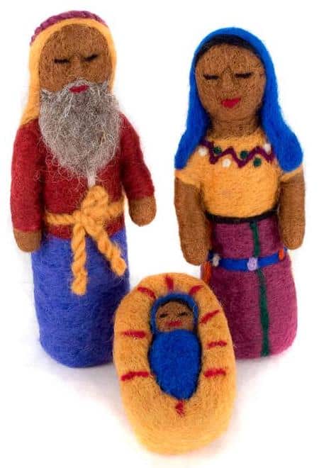 Felted Wool Mayan Nativity