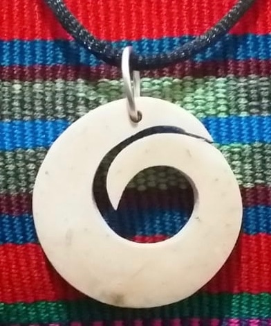 Spiral / Wave 2 Coco Spirit Hand-Carved Coconut Shell Necklace