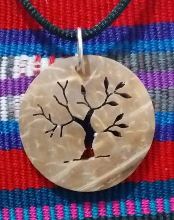 Tree of Life Winter to Spring Coco Spirit Hand-Carved Coconut Shell Necklace