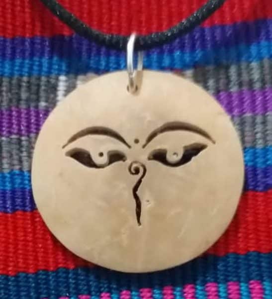 Eyes of the Buddha Coco Spirit Hand-Carved Coconut Shell Necklace