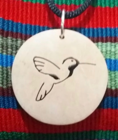 Hummingbird Coco Spirit Hand-Carved Coconut Shell Necklace