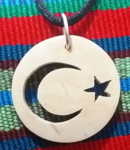 Moon and Star Coco Spirit Hand-Carved Coconut Shell Necklace