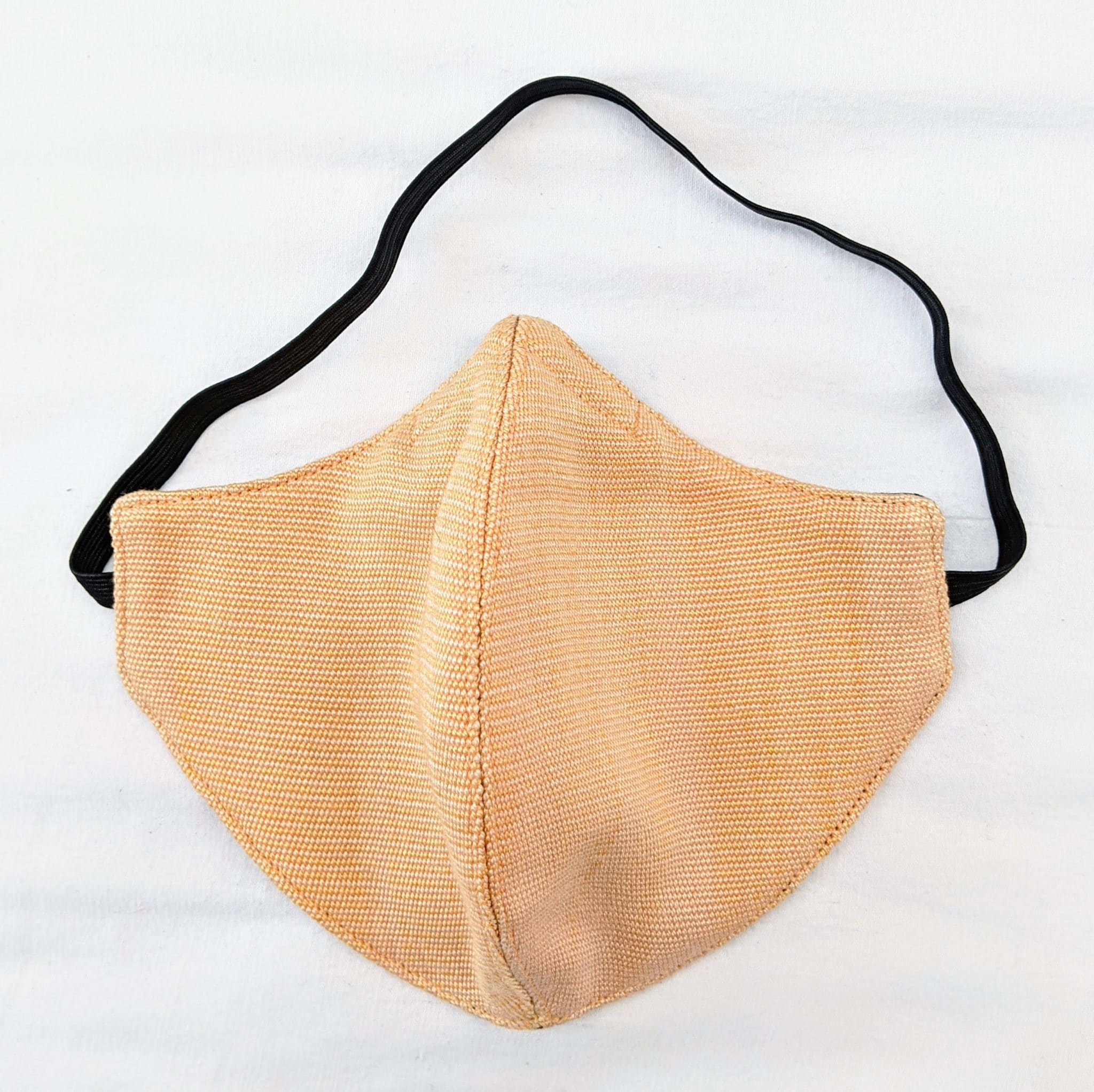 Handwoven Lightweight Bamboo Face Mask with Elastic Behind Head - Orange, Peach, Yellow