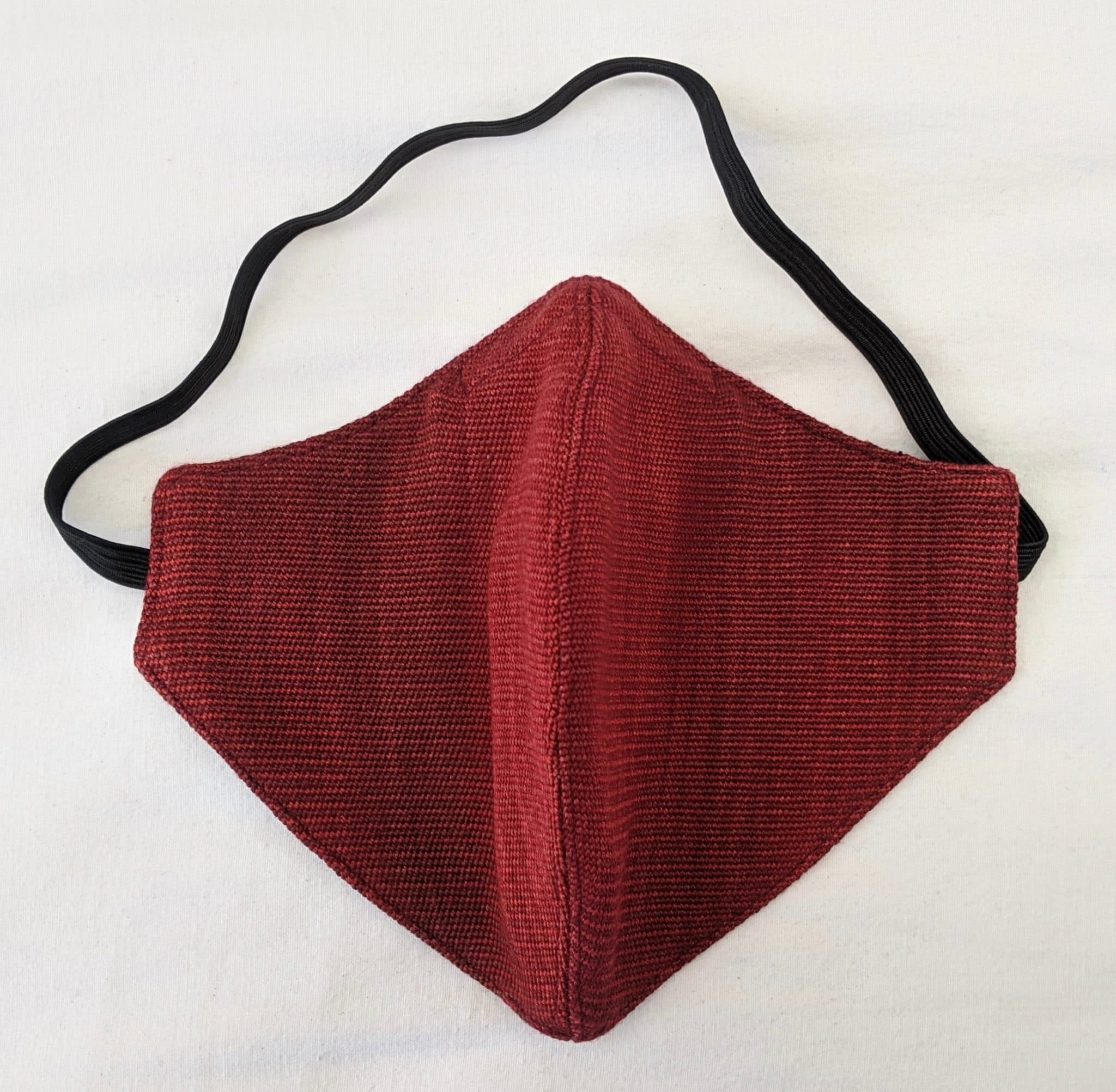 Handwoven Lightweight Bamboo Mask with Elastic Behind Head - Reds