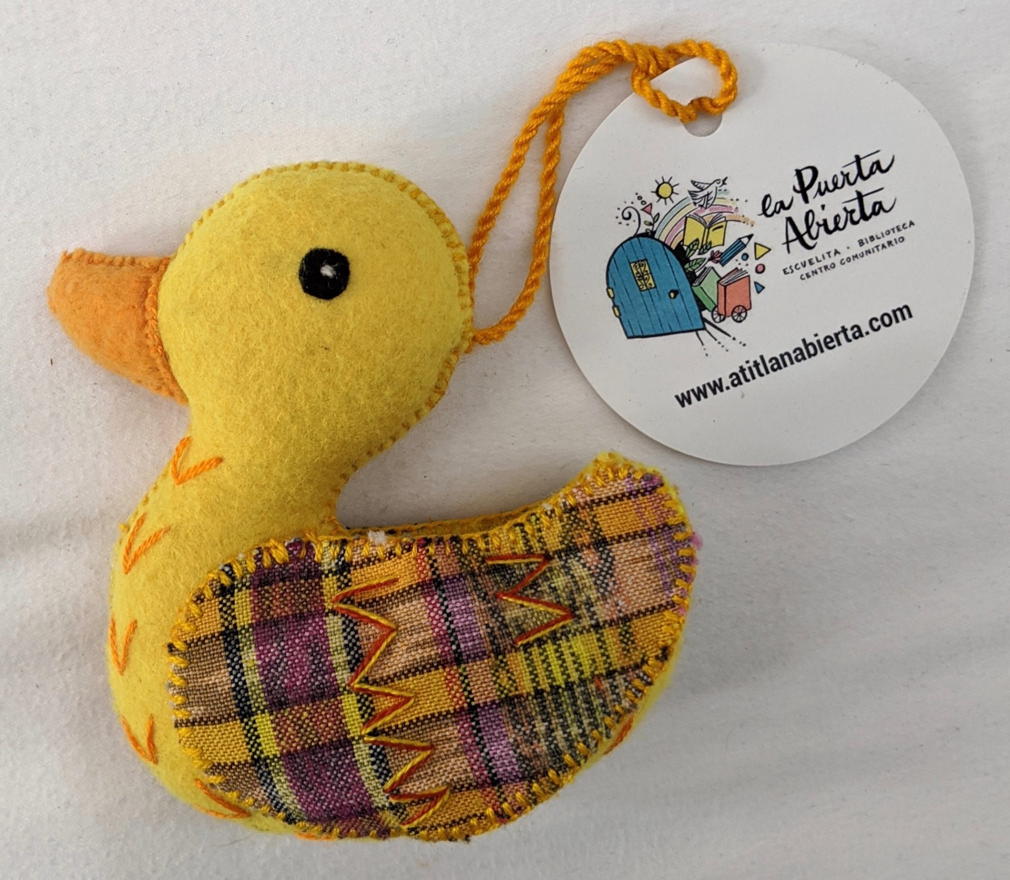 Duck Ornament - Felt and Repurposed Traditional Fabric