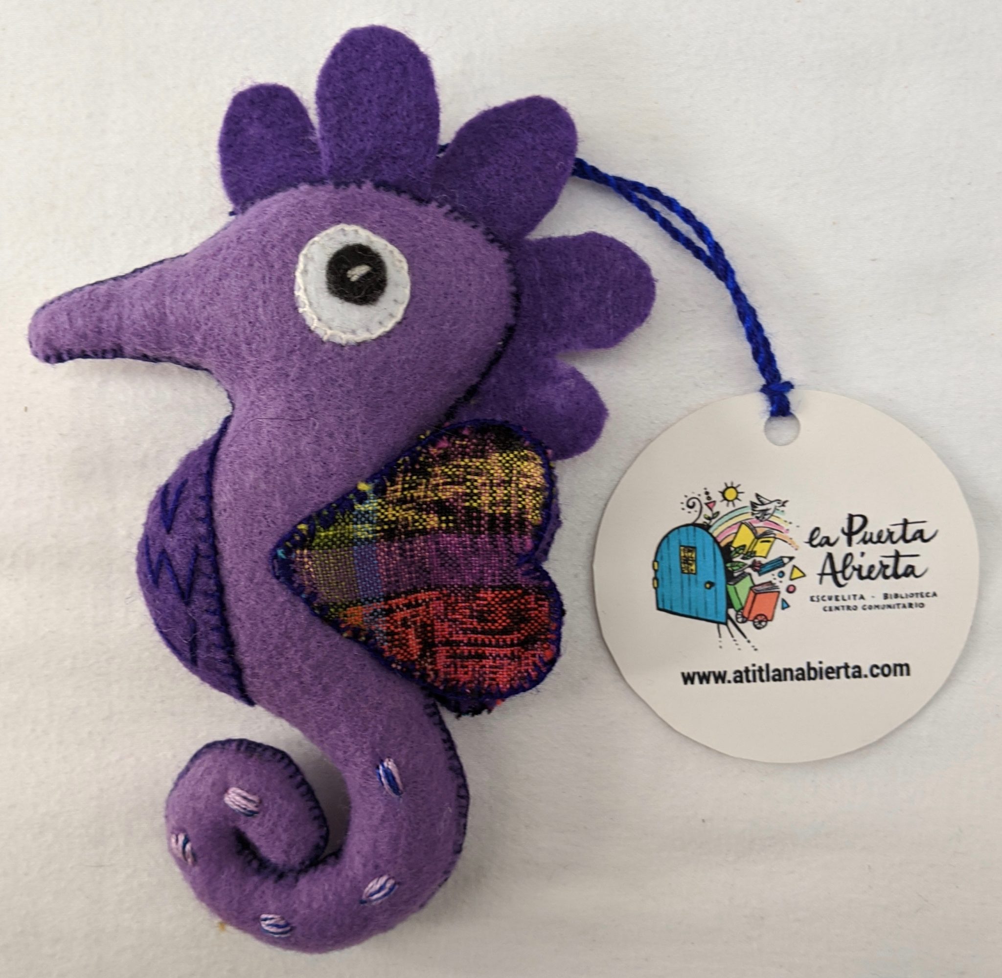 Seahorse Ornament - Felt and Repurposed Traditional Fabric
