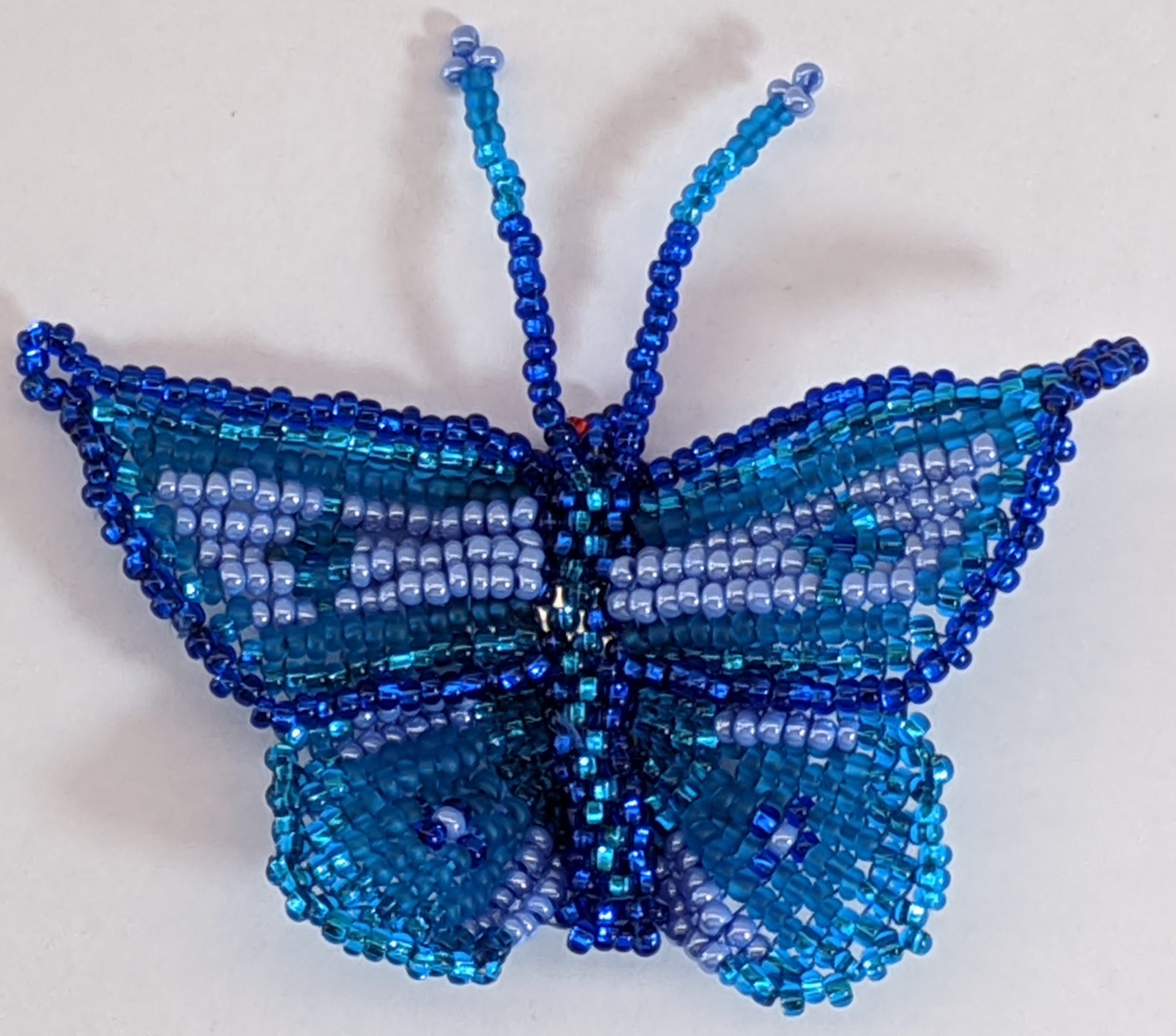 Butterfly Beaded Pin - Blues