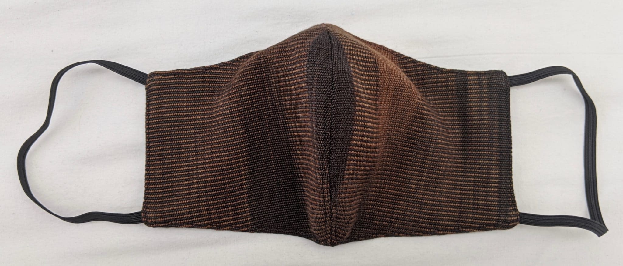 Handwoven Lightweight Bamboo Face Mask with Elastic Behind Ears - Browns and Black