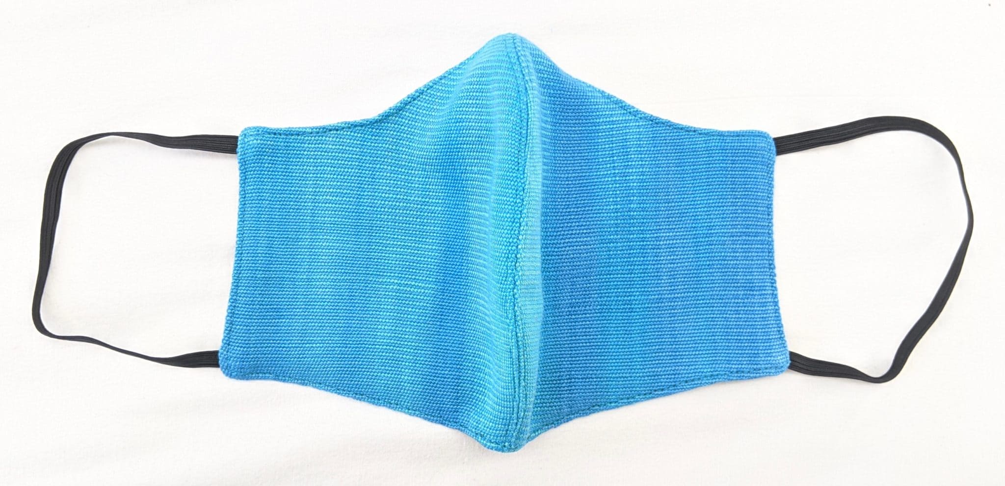 Handwoven Lightweight Bamboo Face Mask with Elastic Behind Ears - Turquoise, Celestial Blues