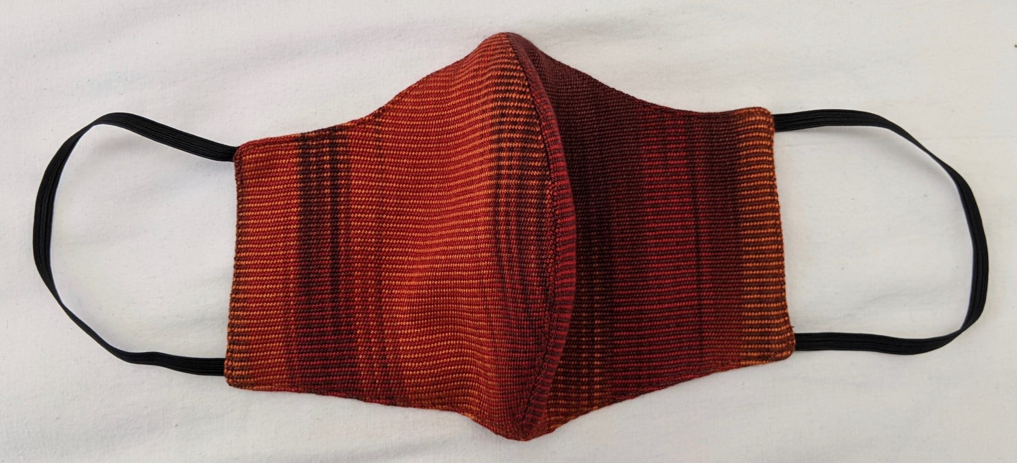 Handwoven Lightweight Bamboo Face Mask with Elastic Behind Ears - Rich Reds, Copper