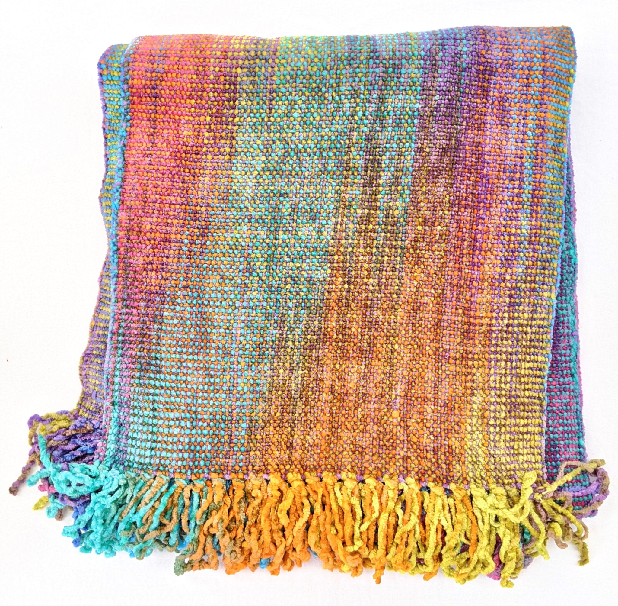 Pastels Bamboo Chenille Handwoven Scarf 8 x 68