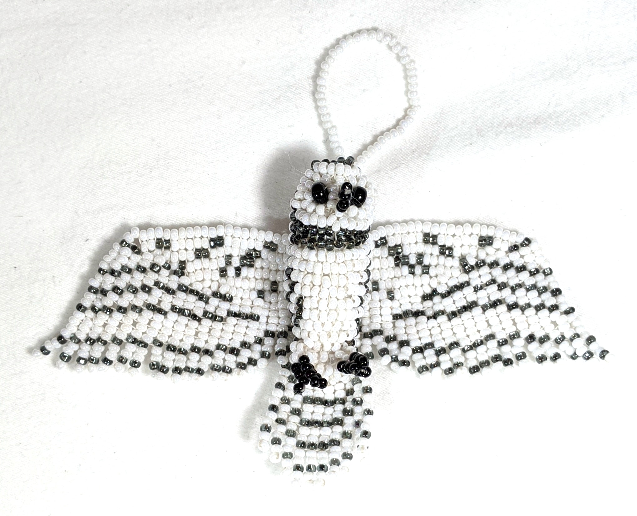 Owl (Snowy Owl) Beaded Ornament