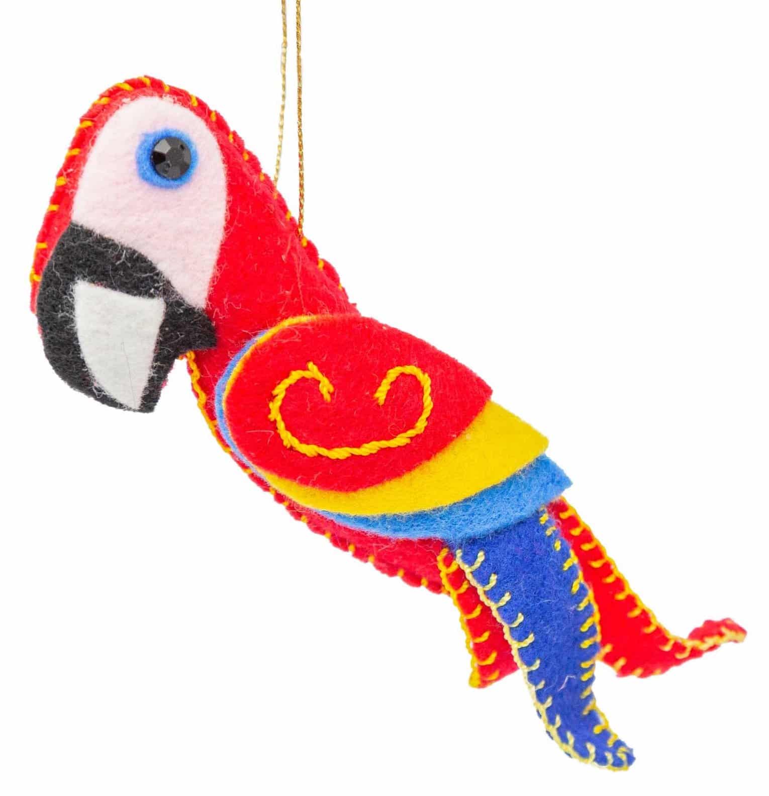 Felt Red Macaw Ornament
