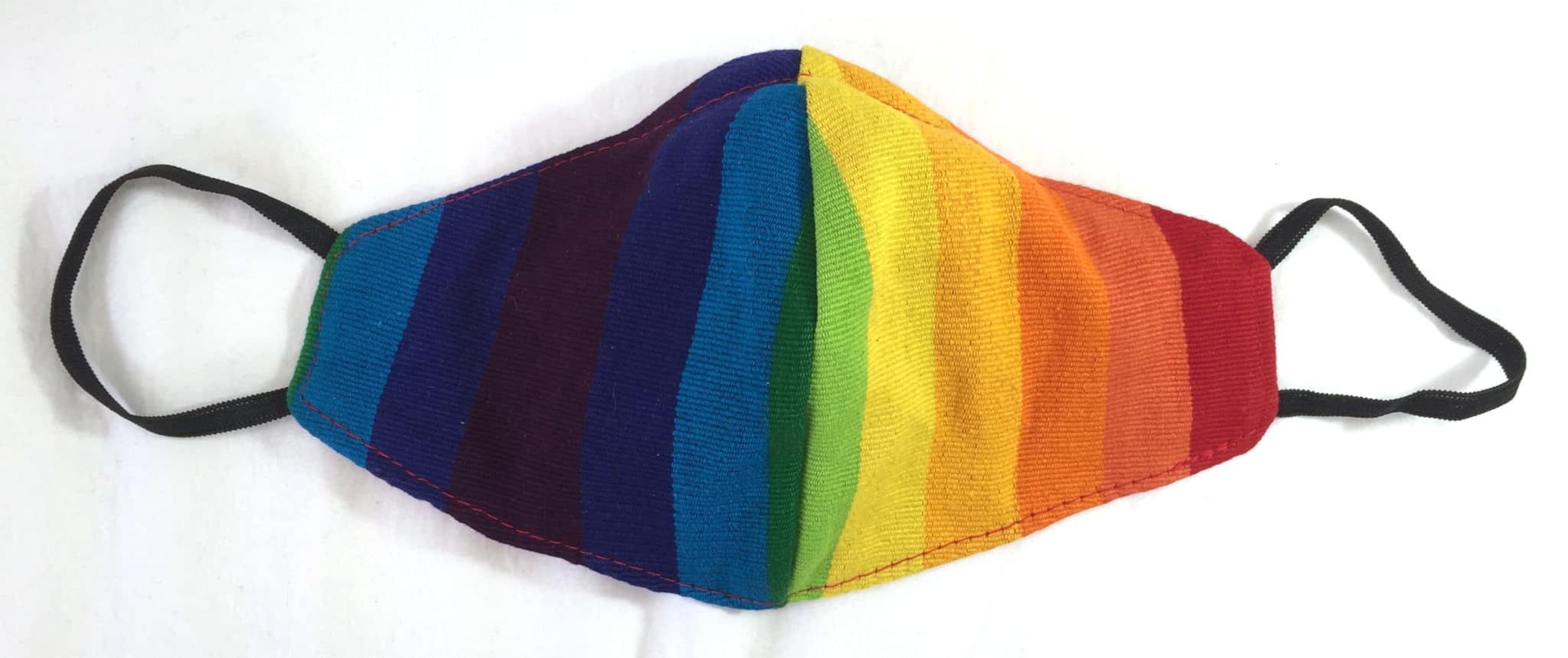 Rainbow Stripe Handwoven Fitted Cotton Mask