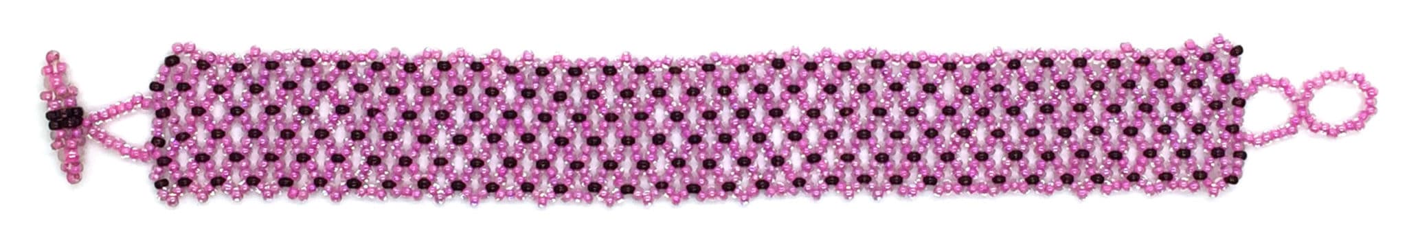 Pink and Purple Laura Beaded Bracelet