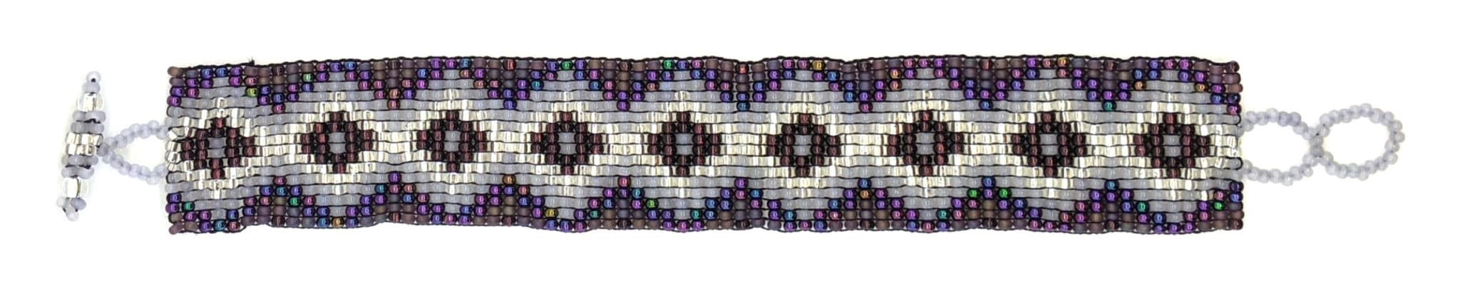 Purples Diamonds Beaded Bracelet