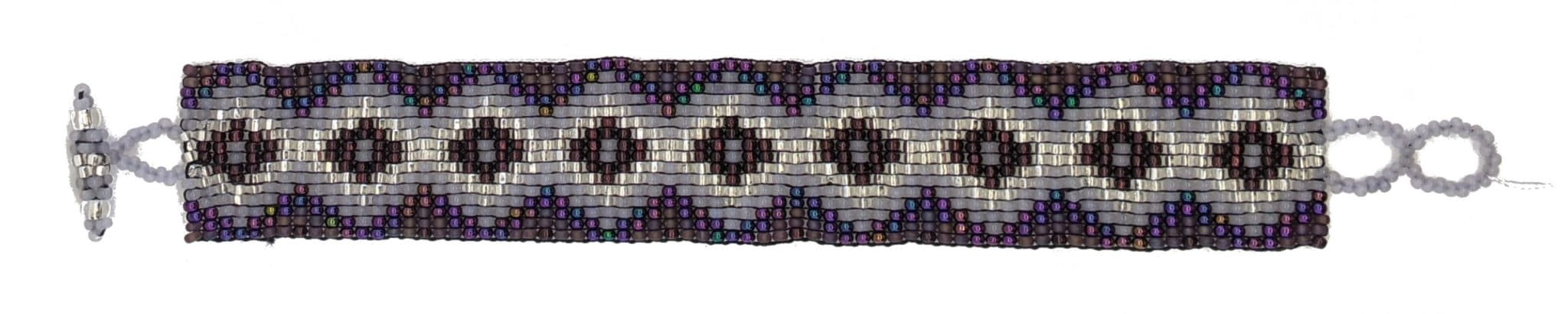 Purples Diamonds Beaded Bracelet
