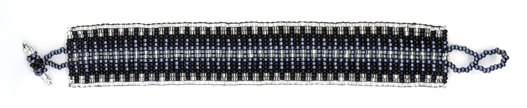 Gray, Black and White Lola Beaded Bracelet