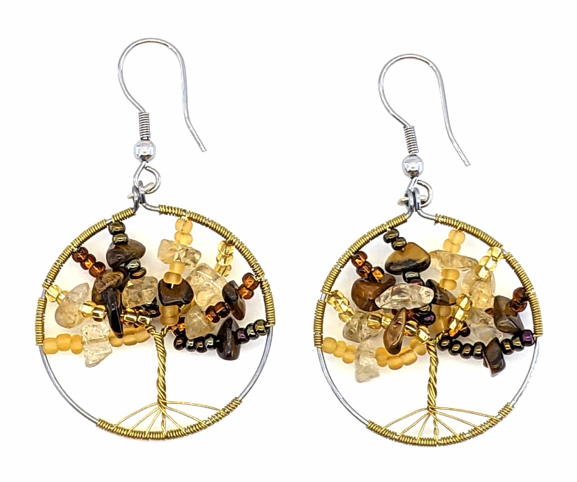 Golds Tree of Life Beaded Earrings