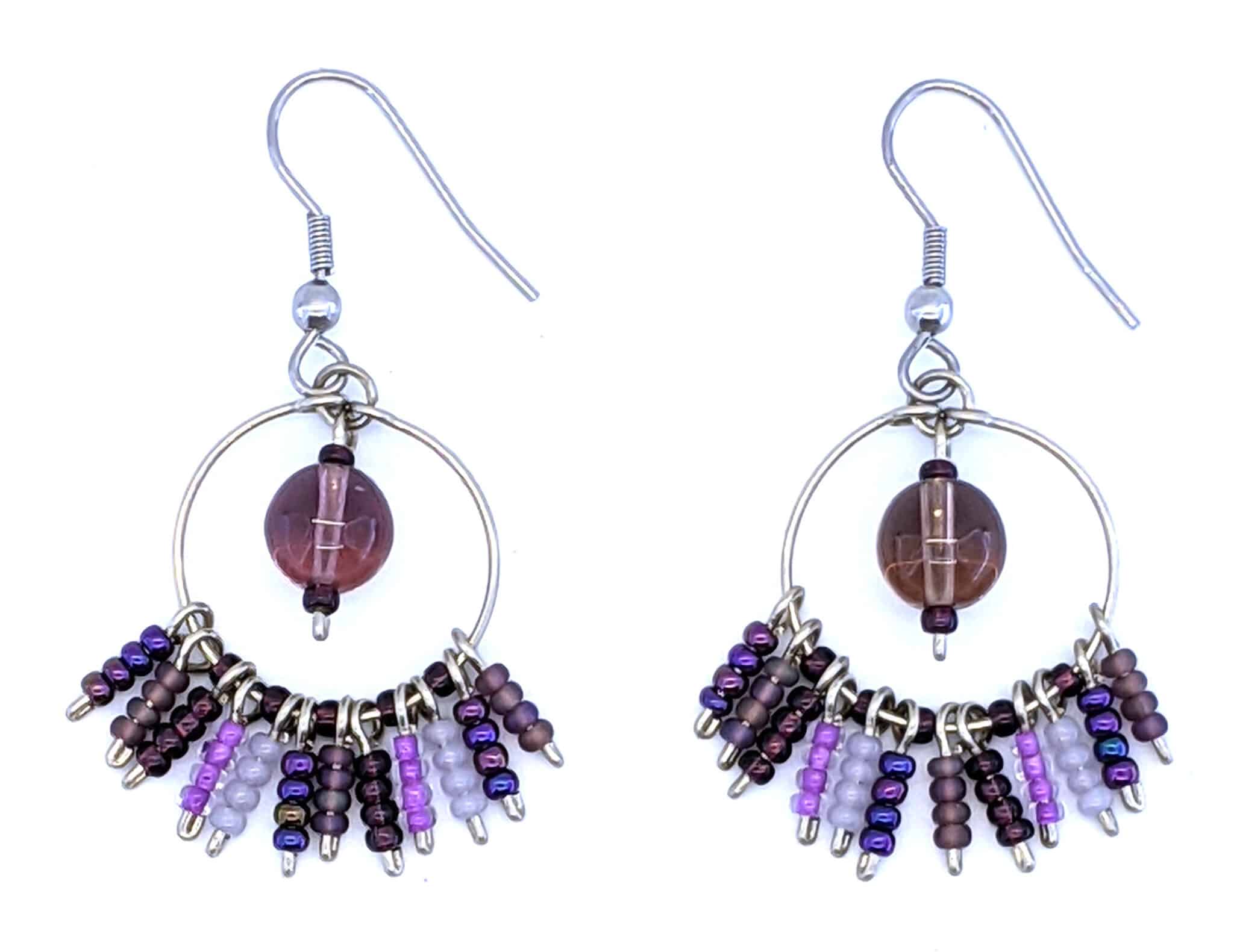 Purples Ana Maria Beaded Earrings