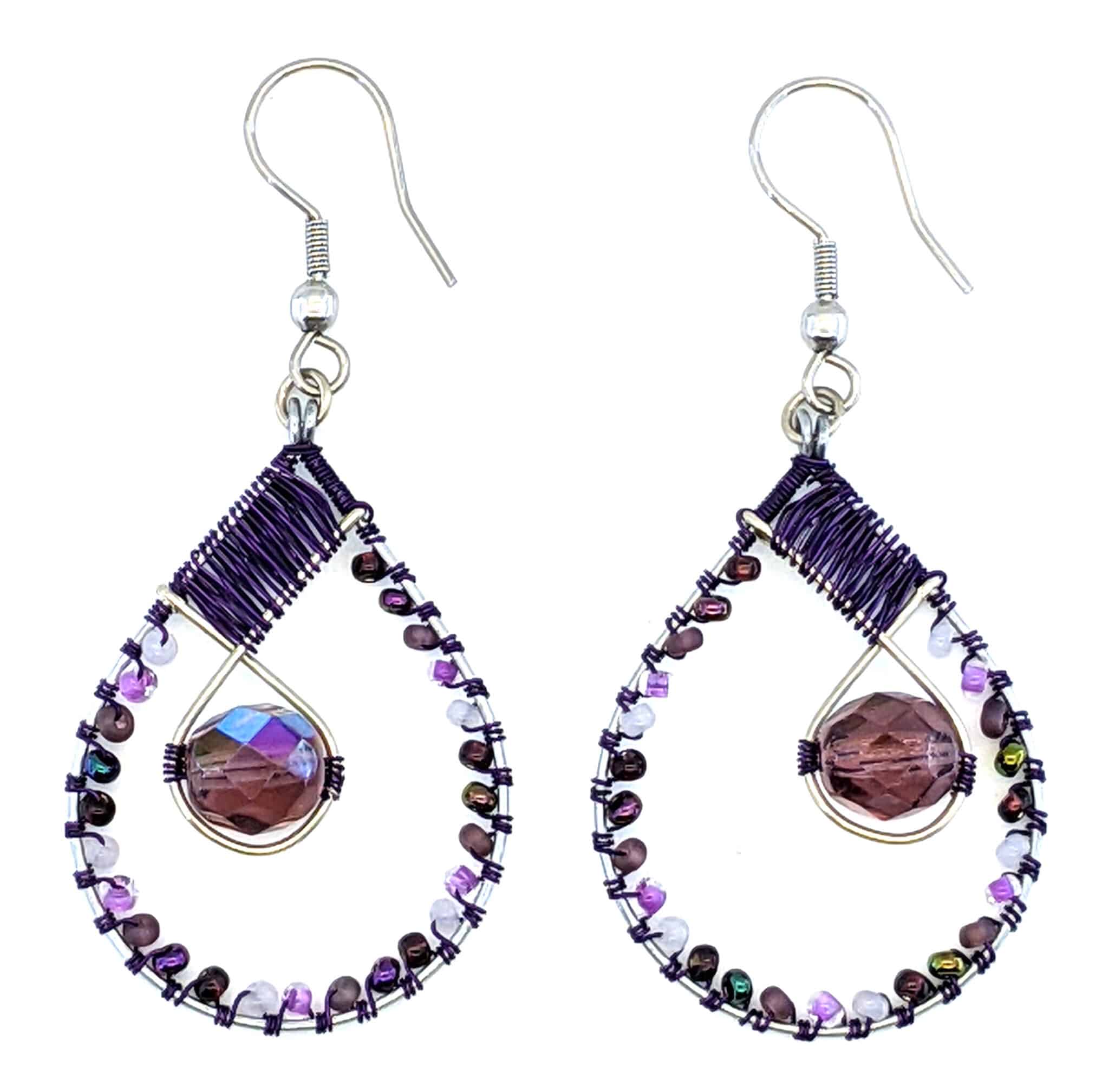 Purples Emilia Beaded Earrings