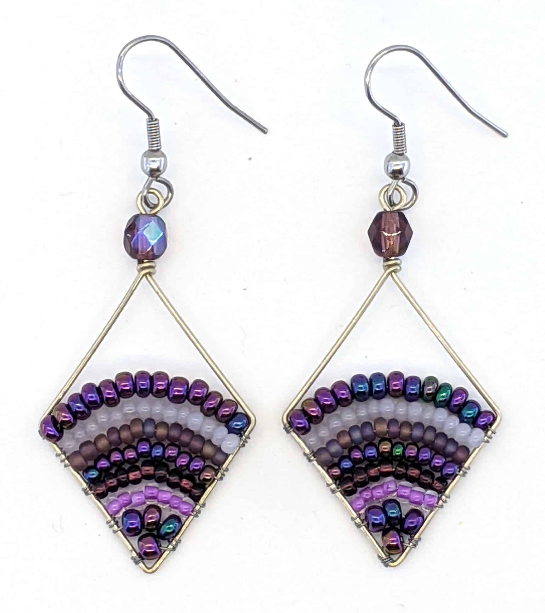 Purples Miranda Beaded Earrings